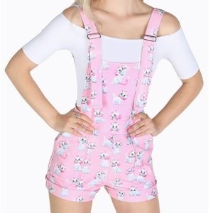 Blackmilk Disney MARIE PINK SHORT OVERALLS Large